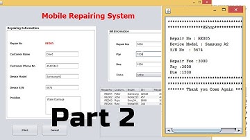 Java Mobile Repairing Management System Part 2