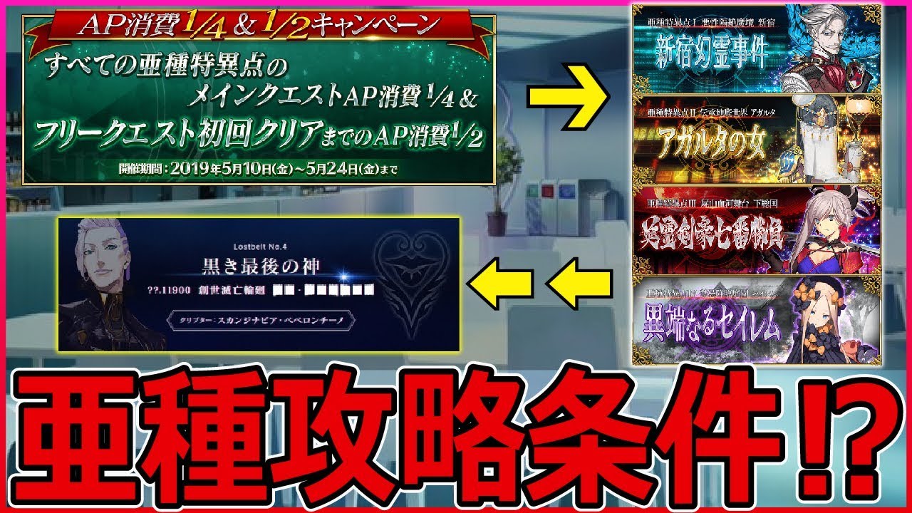 Fgo考察 亜種特異点クリア必須条件 今後のイベントやストーリーは亜種必須 型月講座 Youtube