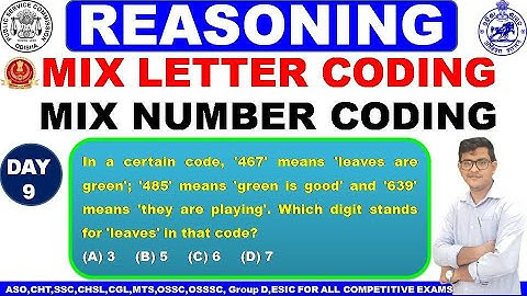 Coding Decoding Part4|Mix Letter Coding| Mix Number Coding|Reasoning By Chinmaya Sir| ASO,SSC, NTPC