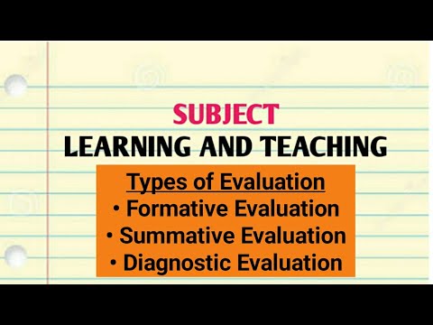 Typer av utvärdering - Formativ utvärdering, summativ utvärdering och diagnostisk utvärdering