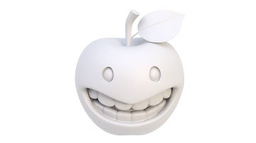 3D model of a smiling apple character. Superhive, CGtrader, Cults3d (no sound)