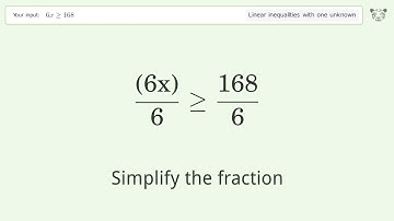 Solving Linear Inequalities: 6x is Greater Than or Equal to 168