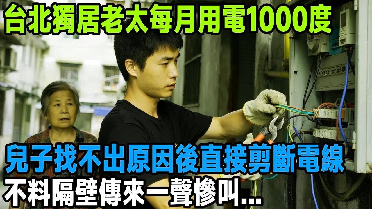 台北獨居老太每月用電1000度，兒子找不出原因後直接剪斷電線，不料隔壁傳來一聲慘叫   「茶桌老故事」