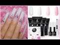 Beetles French Polygel Kit & 84W UV/LED Lamp Review I Easy Pink and White Bling Polygel Nails