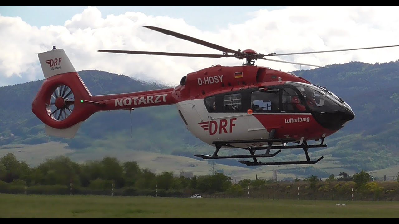 NEU H145 DRF Luftrettung Christoph 111 Start In Frankreich 