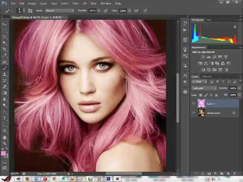 Belajar mewarnai rambut dengan adobe photoshop - YouTube