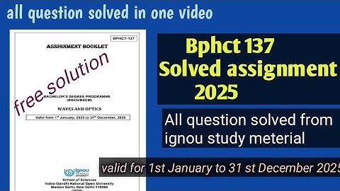 Bphct 137 solved assignment 2025