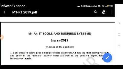 M1-R4 IT TOOLS AND BUSINESS SYSTEM SOLVED  January 2019 PAPER IN HINDI