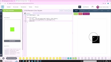 JavaScript 2.13.6 სავარჯიშო - Random Color Square / codehs.com / პროგრამირება
