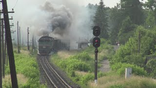 СИЛА 10Д100  2ТЭ10М3210 2ТЭ10УT0029.Скоростной поезд и отправка грузов со станции Букачовце.10D100