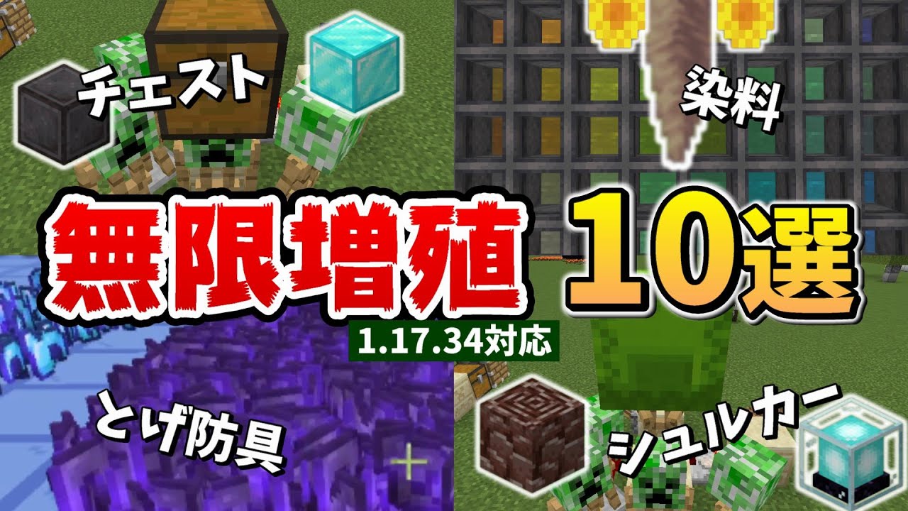 1 17 34でも使えてる無限増殖バグ10選 マイクラ統合版 1 17 34 Bedrock Win10 Pe Switch Ps4 Xbox Youtube