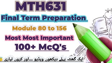 MTH631 Final Term objective 2024| Most Important Objective | Past Paper solution @brightlikemoon