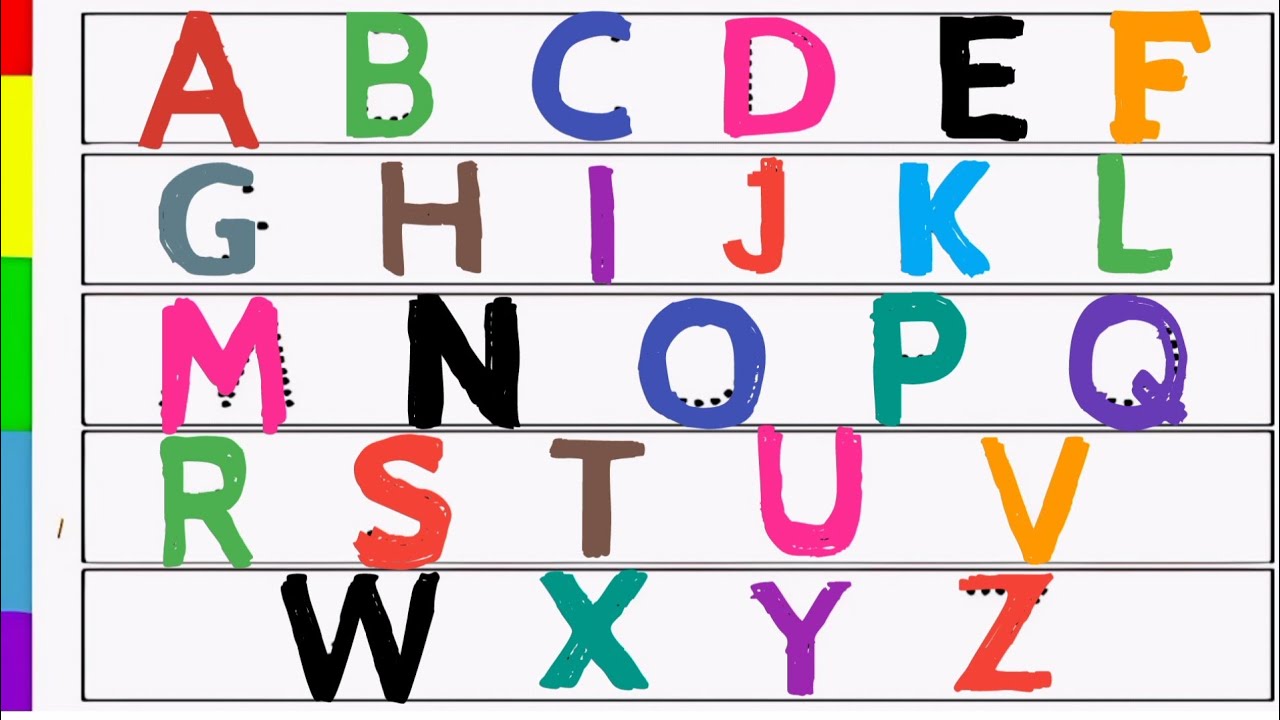 drawing with alphabets and numbers  how to draw alphabet letters in style | a to z coloring drawing