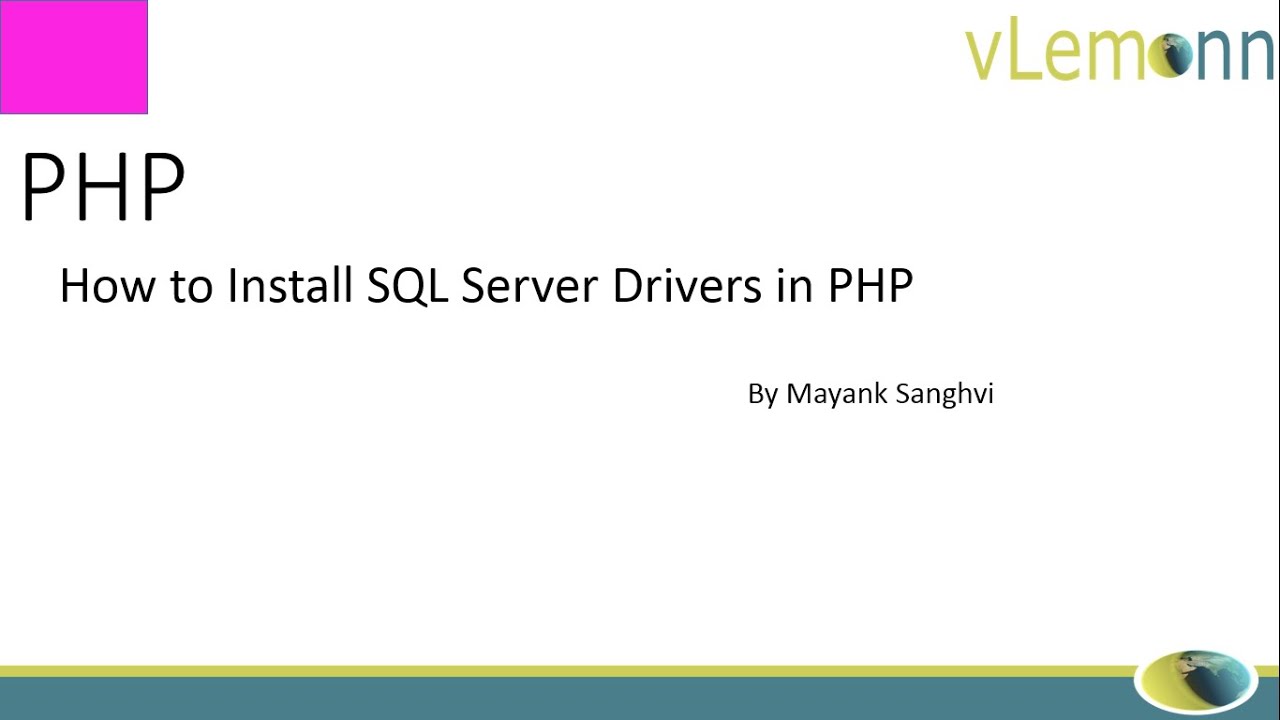 How To Install Sql Server Drivers In Php