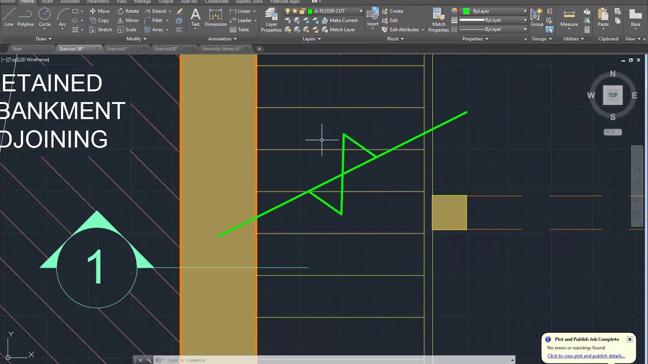 AutoCAD Exercise Stairs Break Line YouTube