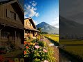 Wood Artist’s Home by the Rice Fields 🌾🏡 #trending #videoshort #lifeisbutadream