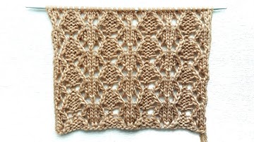 Симпатичный ажурный узор с рельефными ромбами 🎀  Простой и лёгкий узор