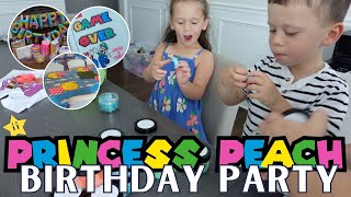 🎮 Ellie's 5th Super Mario Princess Peach Birthday 🍄 Party Prep and Setup | Fun and Easy DIYs