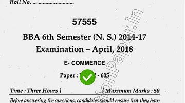 2018 Mdu BBA 6th Sem Ecommerce Question Paper