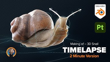 Making of – 3D Snail – Timelapse – 2 Minute Version – Blender 4.0