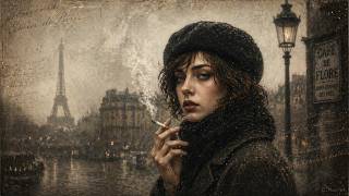 French Chanson Music 🎶 Vintage French Love Songs &amp; Rainy Paris Night
