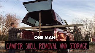 Remove Your Camper Shell Canopy by Yourself.  DIY Easy Storage Rack