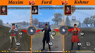 MAXIM VS FORD VS KSHMR ZONE TEST FREE FIRE // GARENA FREE FIRE