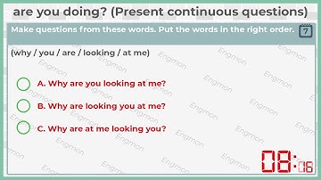 Unit 4 - are you doing - present continuous questions (Essential Grammar in Use video test)