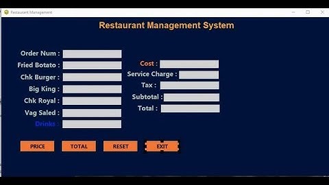 How to Create Restaurant Management Systems in Python Part 1