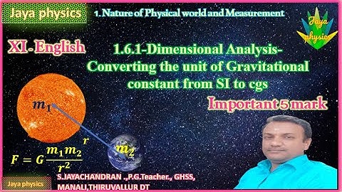1.6.1-Dimensional Analysis-Converting the unit of Gravitational constant from SI to cgs