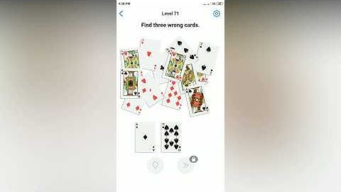 Easy Game - Find three wrong cards - Level 71 solution