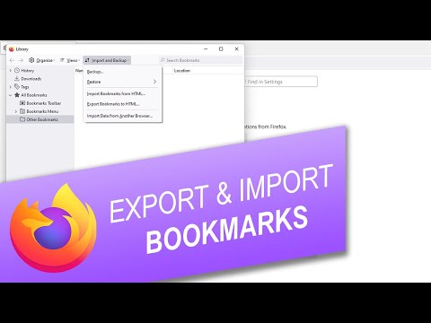 How to Export and Import Bookmarks in Firefox