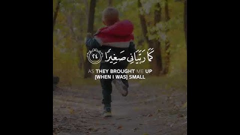 (واخفض لهما جناح الذل من الرحمه وقل رب ارحمهما كما ربياني صغيرا) اجمل مقاطع قصيره قران كريم 13ثانيه