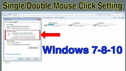 Single or double mouse click | Mouse settings | Windows 7 , 8 or 10