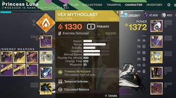 My 100000th Vex Mythoclast Kill