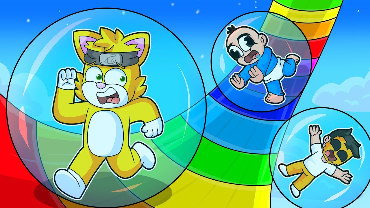 CARRERA PELIGROSA dentro de BOLAS GIGANTES en Roblox ☠️ | 2 Noobs vs la RAMPAS MAS PELIGROSA