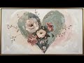 Abstract Floral Heart Oil Painting Valentines Day Framed TV Art Screensaver | Romantic 4K Wall Art