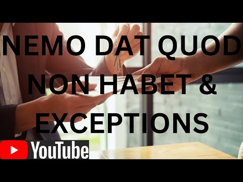 Video: Come nemo dat quod non habet?