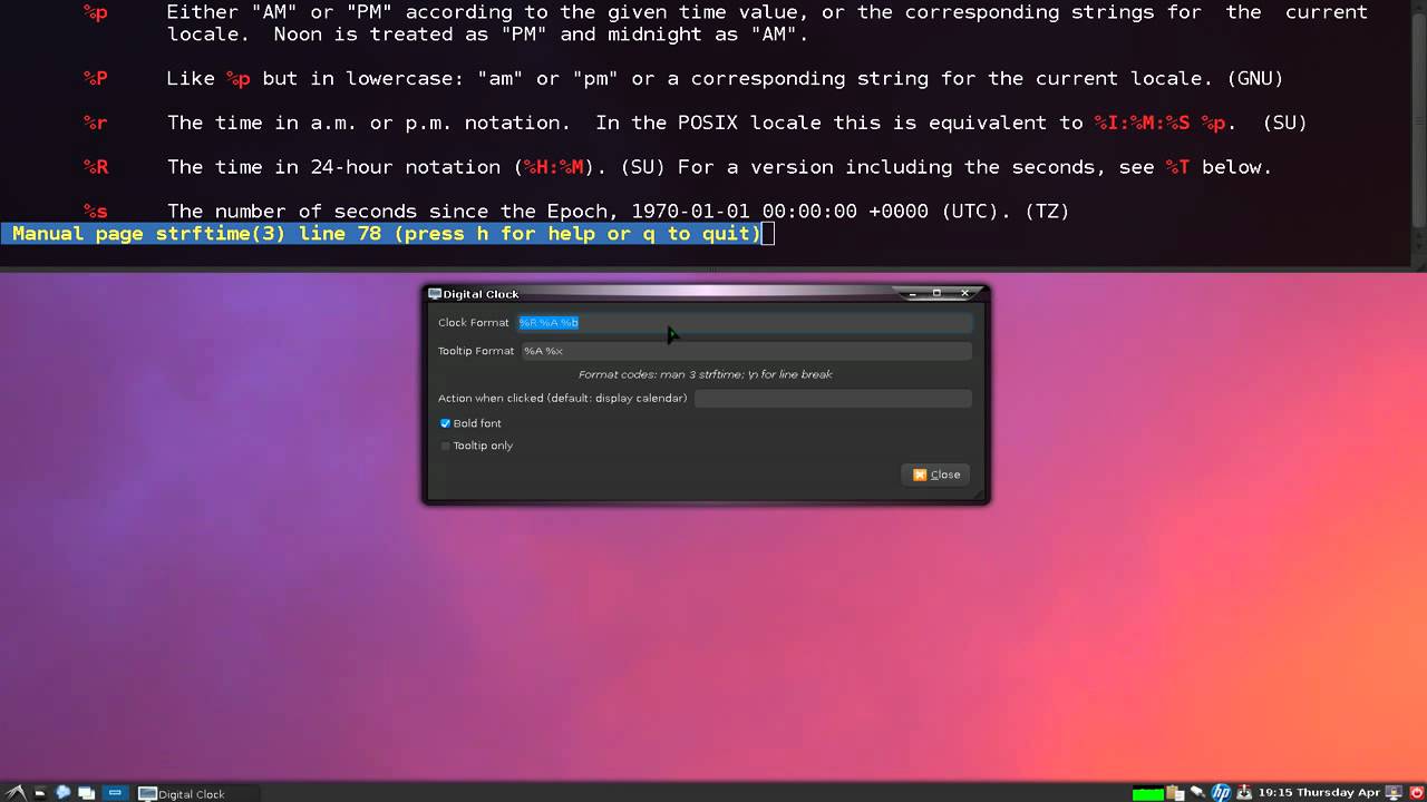 Change Digital Clock Settings Linux LXDE YouTube