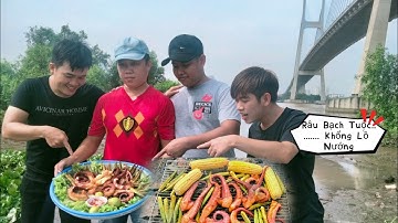 Râu Bạch Tuộc Khổng Lồ Nướng Sa Tế | Giữa Dòng Sông . Chợ quê miền tây