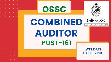 OSSC-Combined Auditor | OSSC Auditor | Auditor | ossc | New Govt Jobs updates | Odisha Govt Jobs