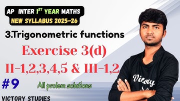 Trigonometric Functions Class 11 |  Chapter 3  Maths Exercise 3d telugu | Class 11 Maths