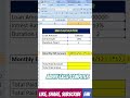 EMI CALCULATOR IN excel #excel #emicalculator #abhayexcelcomputer #excelshorts