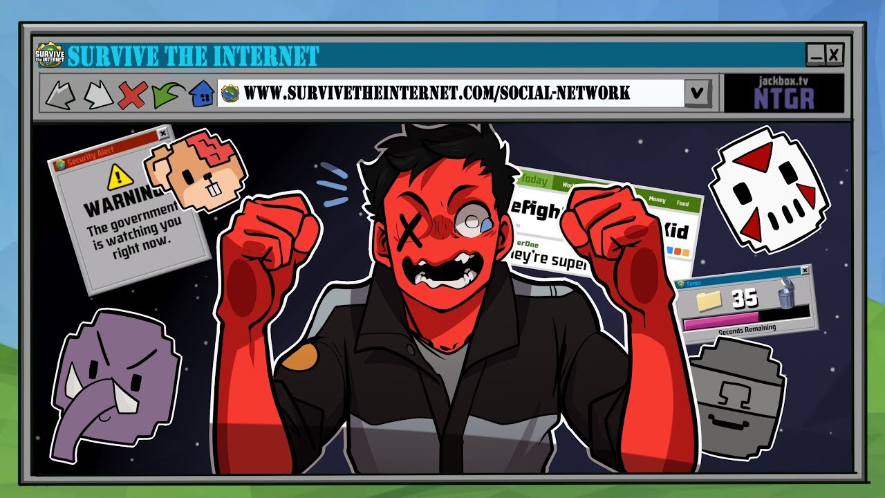 MY NEW FAVORITE GAME! | Survive the Internet (w/ H2O Delirious, Ohmwrecker, Rilla, & Squirrel)