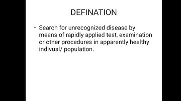 Types of screening test
