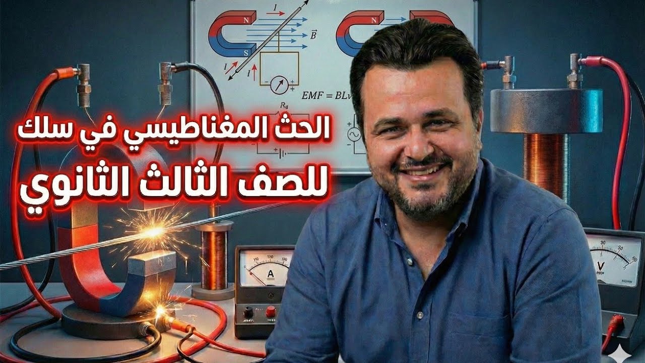 الحث الكهرومغناطيسى نتيجة مرور التيار فى سلك الفصل الثالث الثانوى
