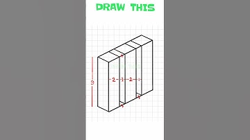 how to draw 3D step by step | very easy | with dimension #3D #shorts #drawing #art