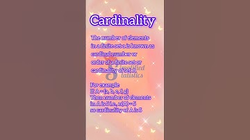 Cardinality | Cardinal Number of a Finite Set | Order of Finite Set| Simplified Statistics by Chesta
