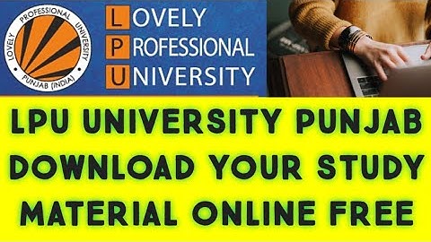 Download Your Study Material Online Lpu University Punjab