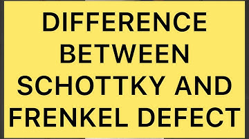 Difference betDifferece between Schottky defect and Frenkel defect